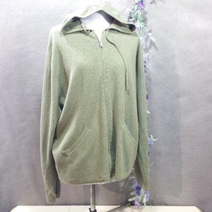 PHB NYC 100% Cotton Green Zip Up Hoodie SZ XL